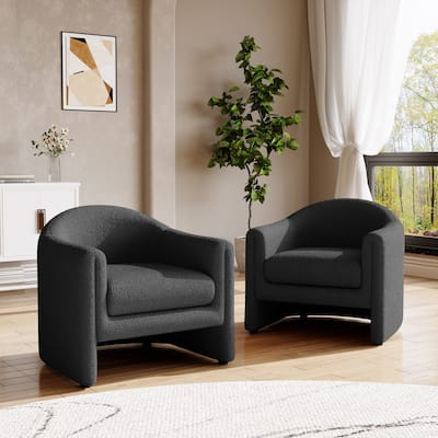 Modern 32.3" Upholstered Boucle Velvet Accent Chairs Set of 2