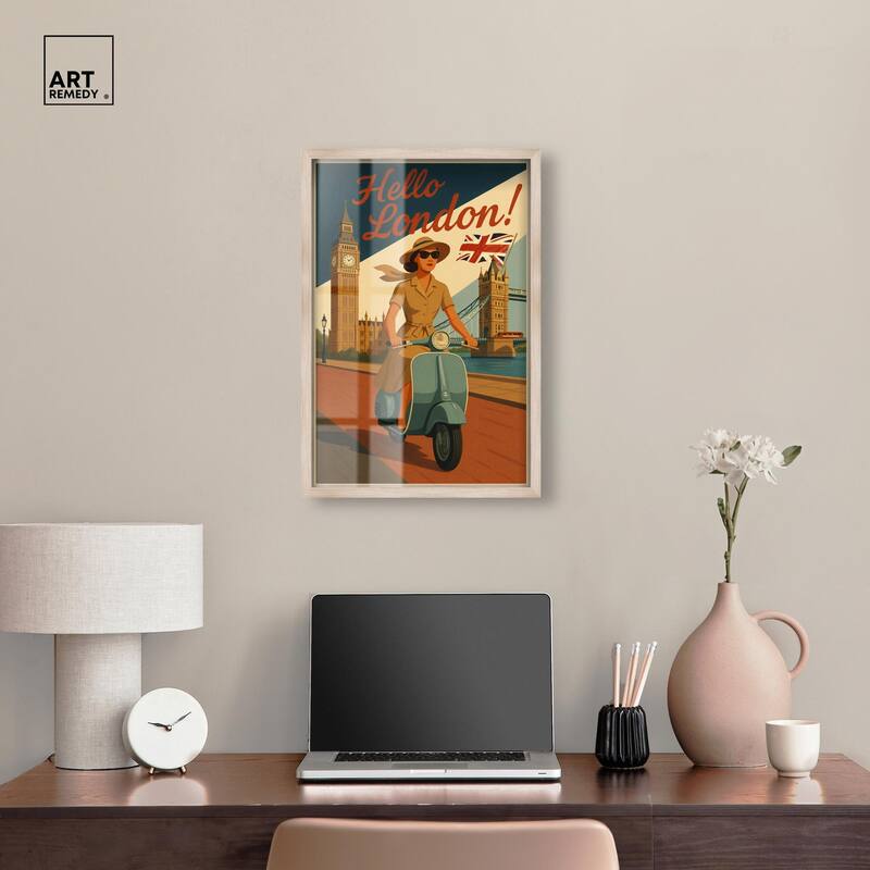 Scooter English Travel Shadowbox by Art Remedy