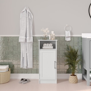 Floor Cabinet Storage Organizer with Magnetic Closure Door and Shelves ...