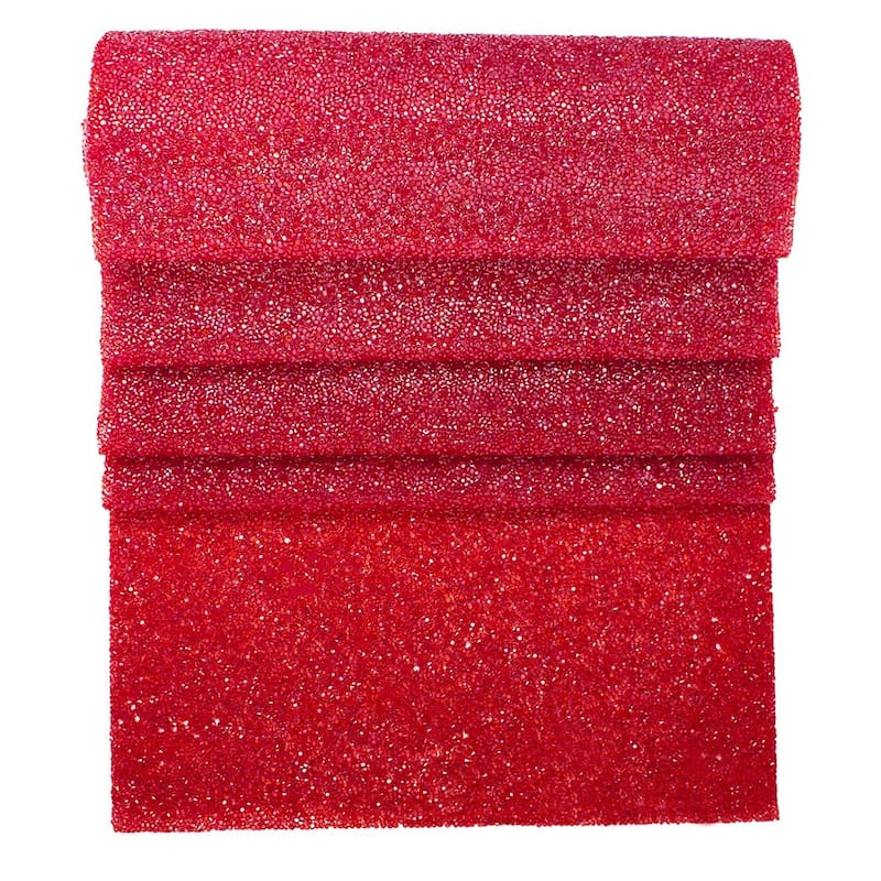 Sparkles Home Luminous Rhinestone Table Runner - 36 - Red