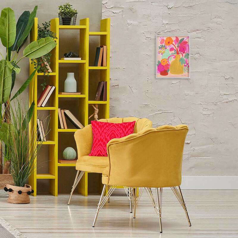Stupell Bright Pink & Yellow Bouquet Framed Giclee Art Design By Suzanne Allard