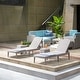 preview thumbnail 25 of 37, Mahina Resin Outdoor Chaise Lounge Chair by Havenside Home Taupe