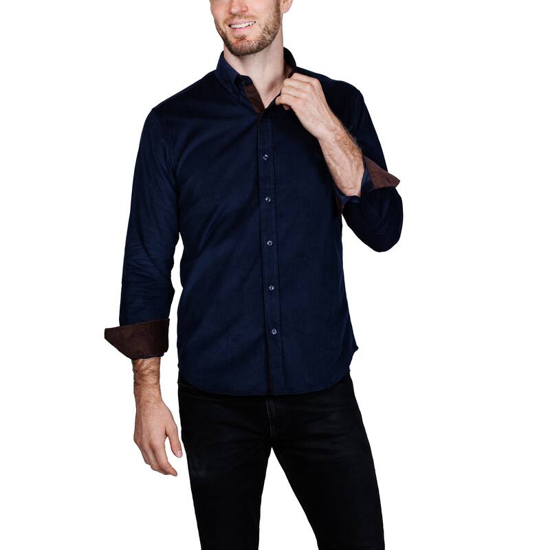 Tailorbyrd Men's Corduroy Button-Down Shirt