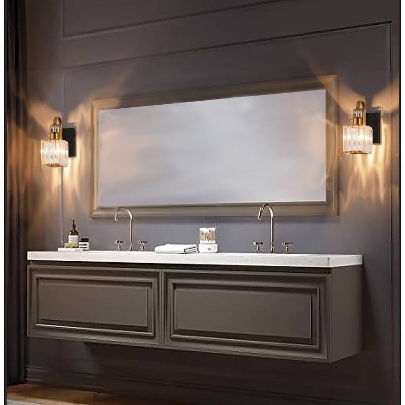 Plug in hallway light gold+black wall light metal bathroom light