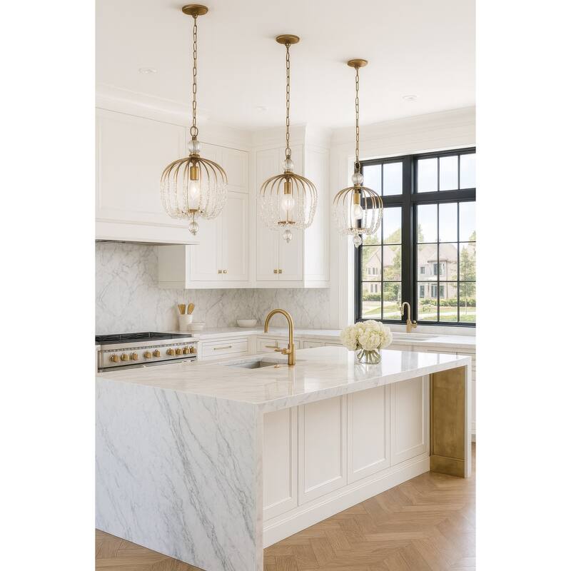 Varaluz Voliere 1-Light Crystal Pendant - Havana Gold