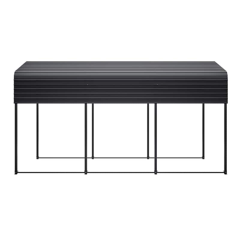 GDFStudio - Oliver Heavy Duty Outdoor Metal Carport with Waterproof Tarpaulin and Reinforced Base