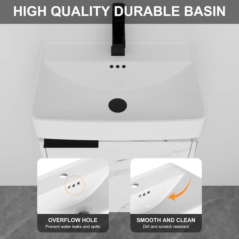 BNK 16"/20"/24"/30"/36" Single Sink Bathroom Vanity with Soft Close Door and Shelf