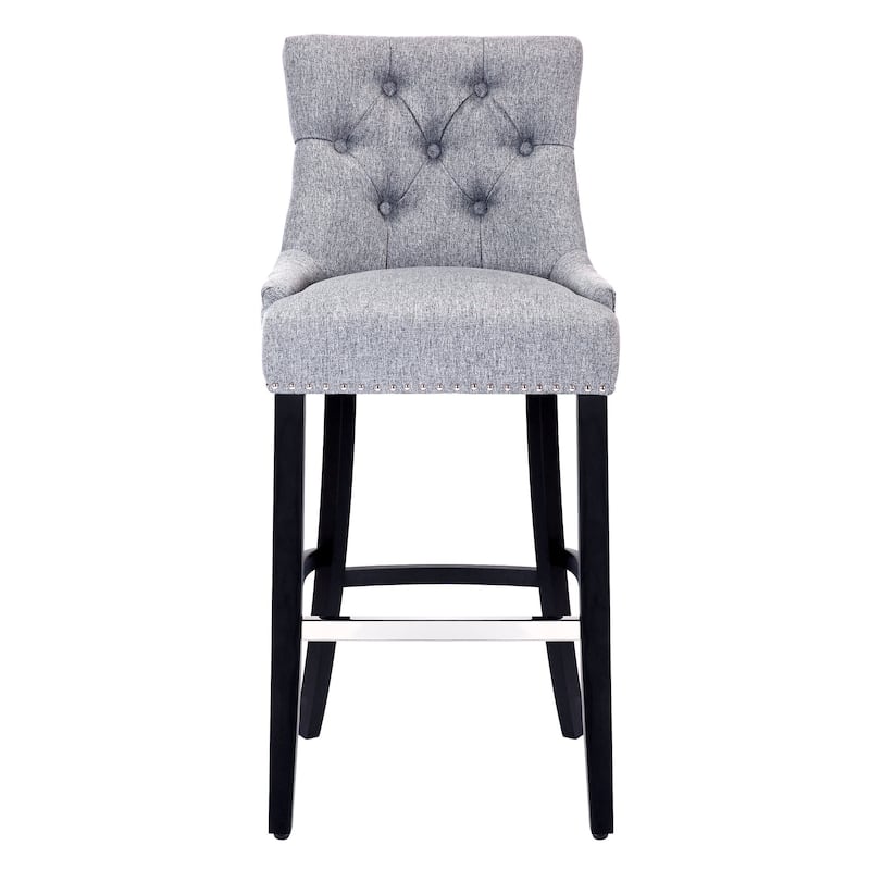 Carter 29" Linen Fabric Tufted Upholstered BarStool - N/A