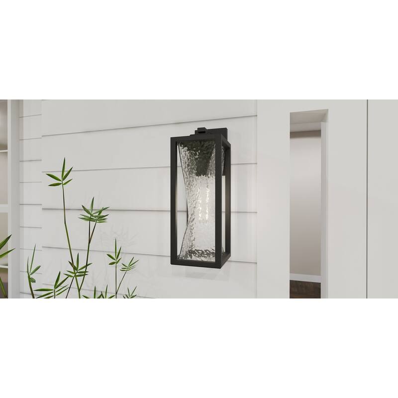 Zarah 1-Light Matte Black Outdoor Wall Lantern