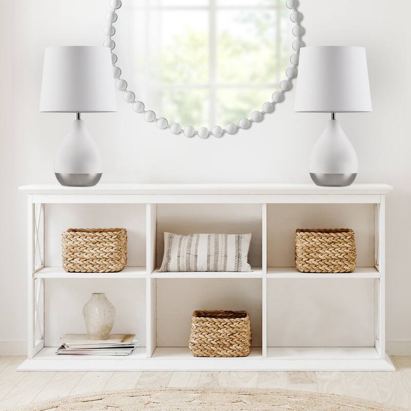 510 Design Liora 2-Tone Ceramic Table Lamp Set of 2 - White/Silver