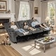 preview thumbnail 52 of 58, MCombo Power Reclining Loveseat Sofa with Heat and Massage, Fabric PR648 3-Seat Grey