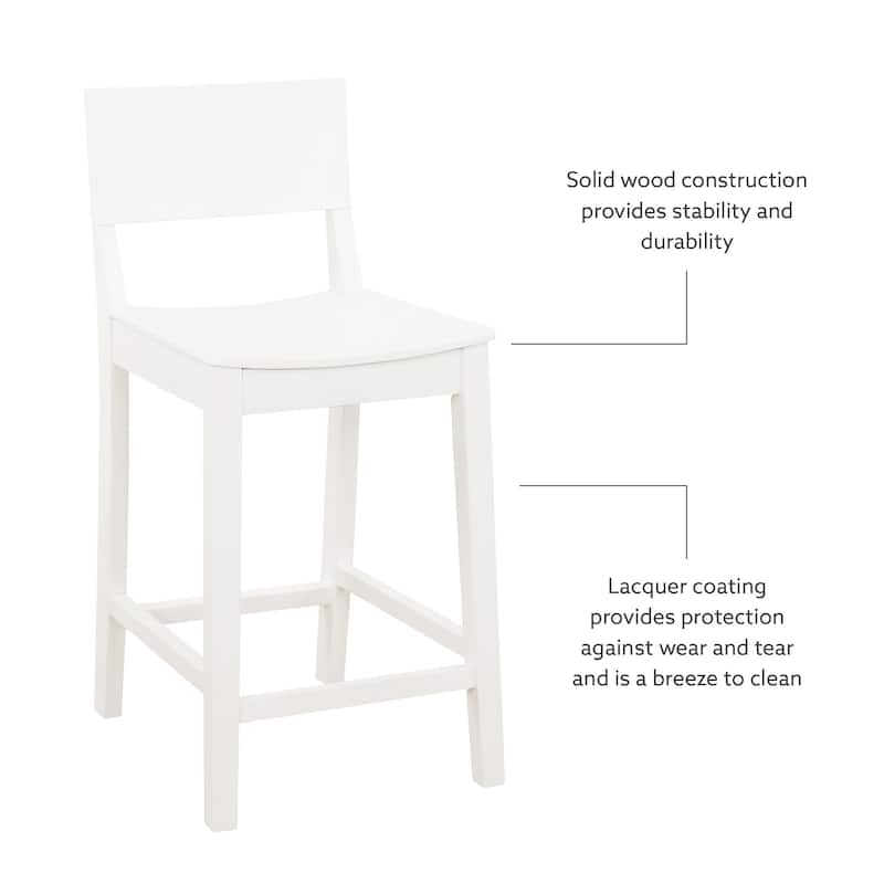 Dahlia Wood 24-Inch Armless Counter Stool (Set of 2)