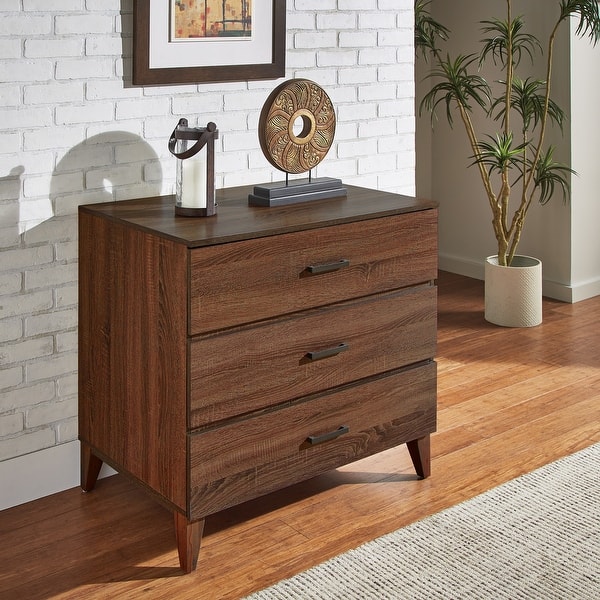 classic 3 drawer dresser Central Park 3-Drawer Dresser, White/Red Oak