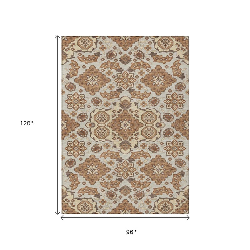 HomeRoots Medallion Traditional Rectangle Outdoor Rug