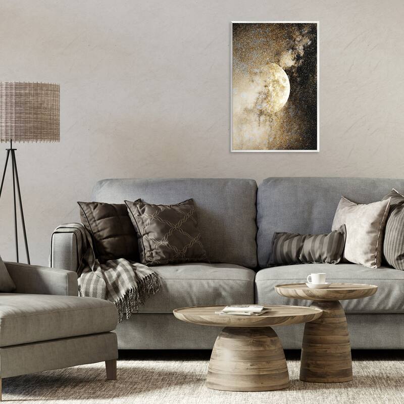 Stupell Starry Nebula Full Moon Wall Plaque Art Design By Gemma Bardot