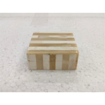 X-Sm. Bone Striped Decorative Box