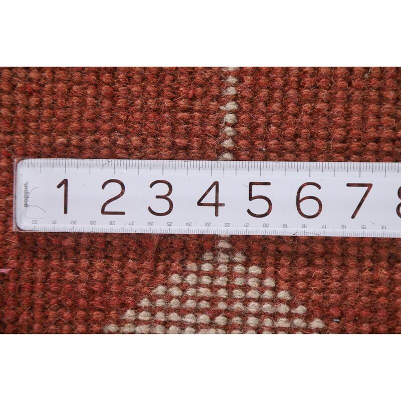 Hand Knotted Oriental 100% Wool Carpet Modern All-Over Red Gabbeh Area Rug - 7' 11'' X 4' 11''