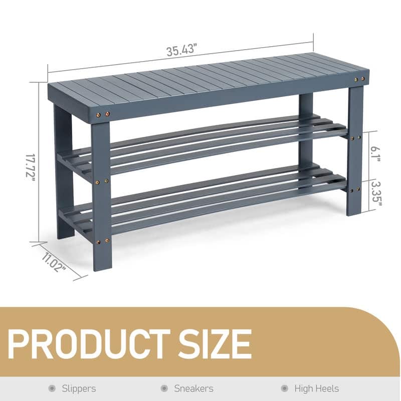 3-Tier Shoe Rack Bench Shoe Storage Organizer Holds Up to 240 lbs