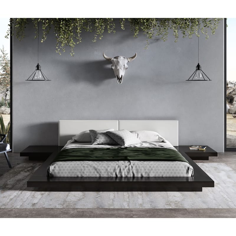 Modrest Tokyo Contemporary Black and White Platform Bed