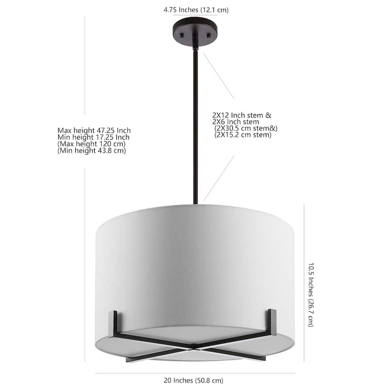 SAFAVIEH Lighting Azra Pendant - 20" x 20" x 11" - Oil Rubbed Bronze - 20Wx20Dx47H