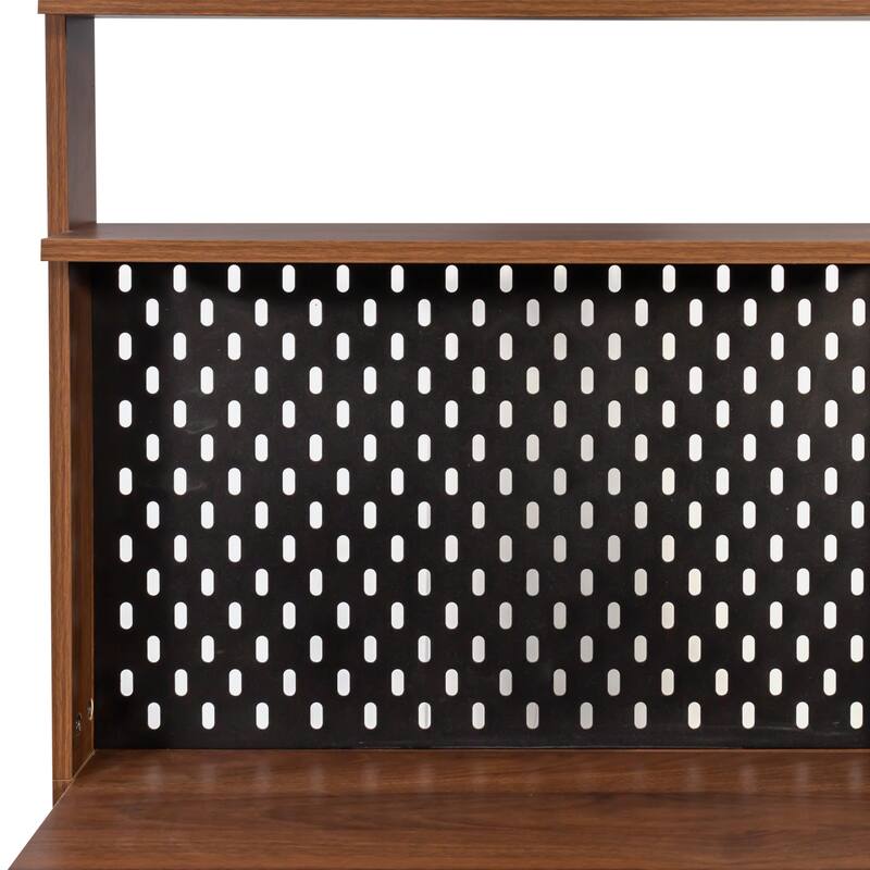 Kitchen Pantry Sideboard with 2 Sliding Striped Glass Doors, Freestanding Countertop Storage Cabinet