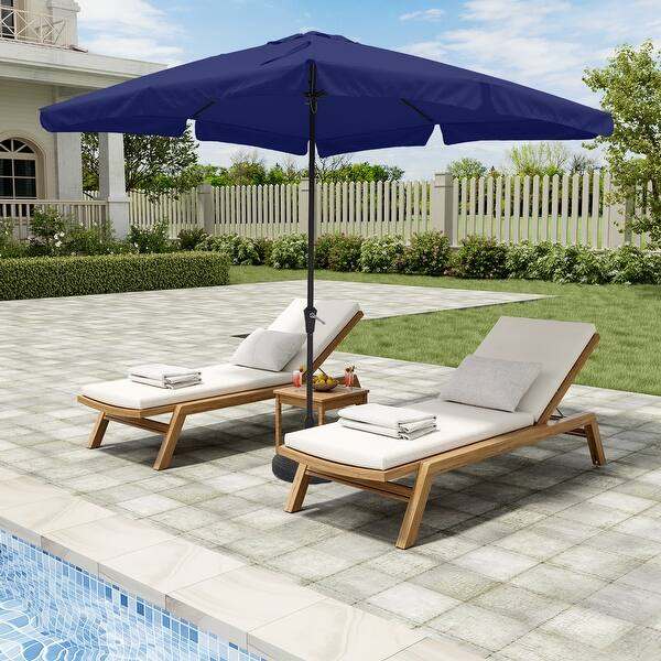 10ft cantilever patio umbrella Yaheetech 10FT Outdoor Hanging Cantilever Umbrella, 8 Ribs with Crank & Cross Base for Backyard Garden, Navy Blue