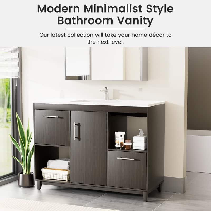 48-Inch Modern Bathroom Vanity with Sink,Ample Storage
