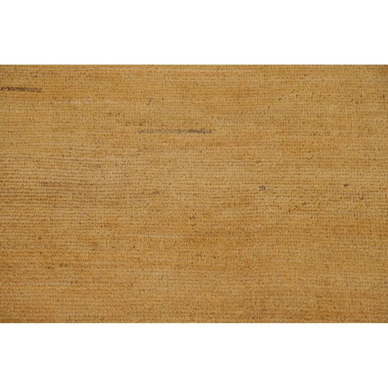 Yellow Gabbeh Modern Area Rug Handmade Wool Carpet - 6'7"x 9'2"