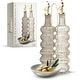 preview thumbnail 51 of 196, COOK WITH COLOR Glass Olive Oil Bottle Dispenser - 2 Pack- 17oz Oil and Vinegar Carafe Decanter Brown Elegant Waves