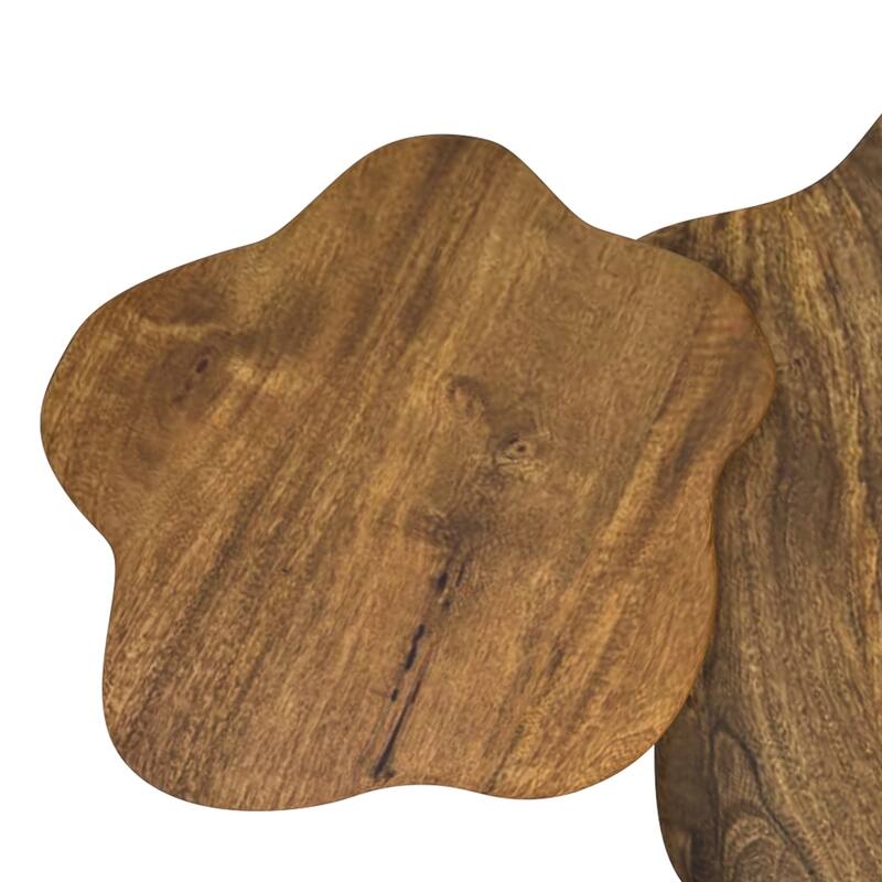 Mid-Century Modern Solid Mango Wood Small Coffee Table
