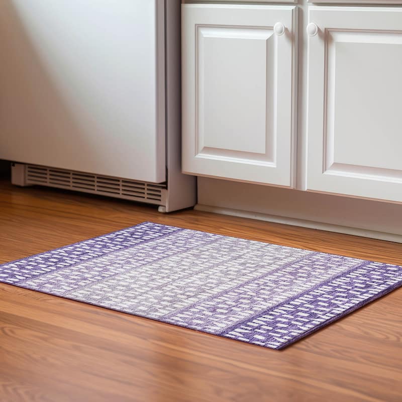 Premium Washable Super Soft Ombre Imprints Mayfield Rug - Purple - 1'8" x 2'6"