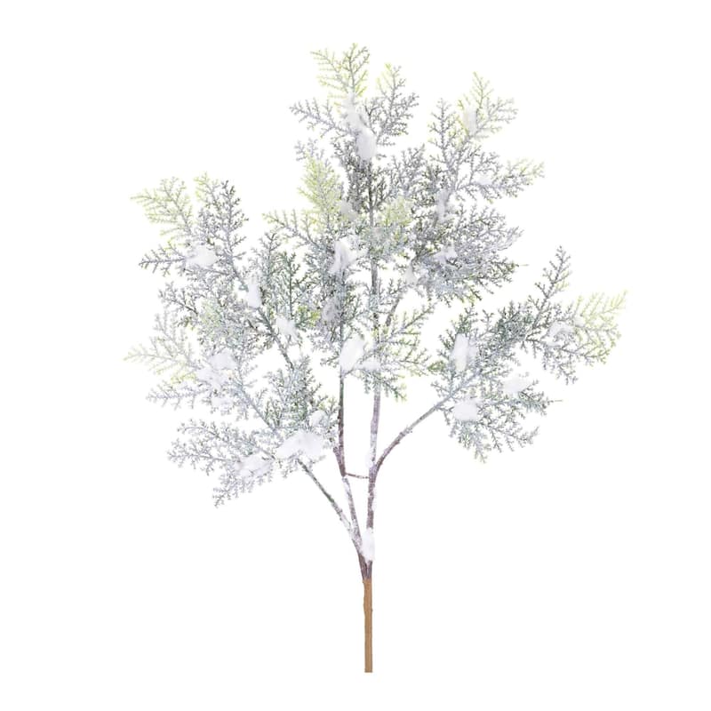 Set of 12 Flocked Cedar Artificial Christmas Branches 21"