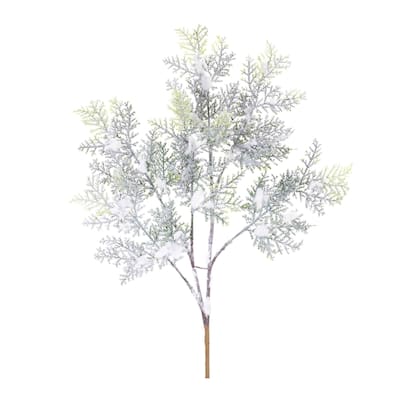 Set of 12 Flocked Cedar Artificial Christmas Branches 21"
