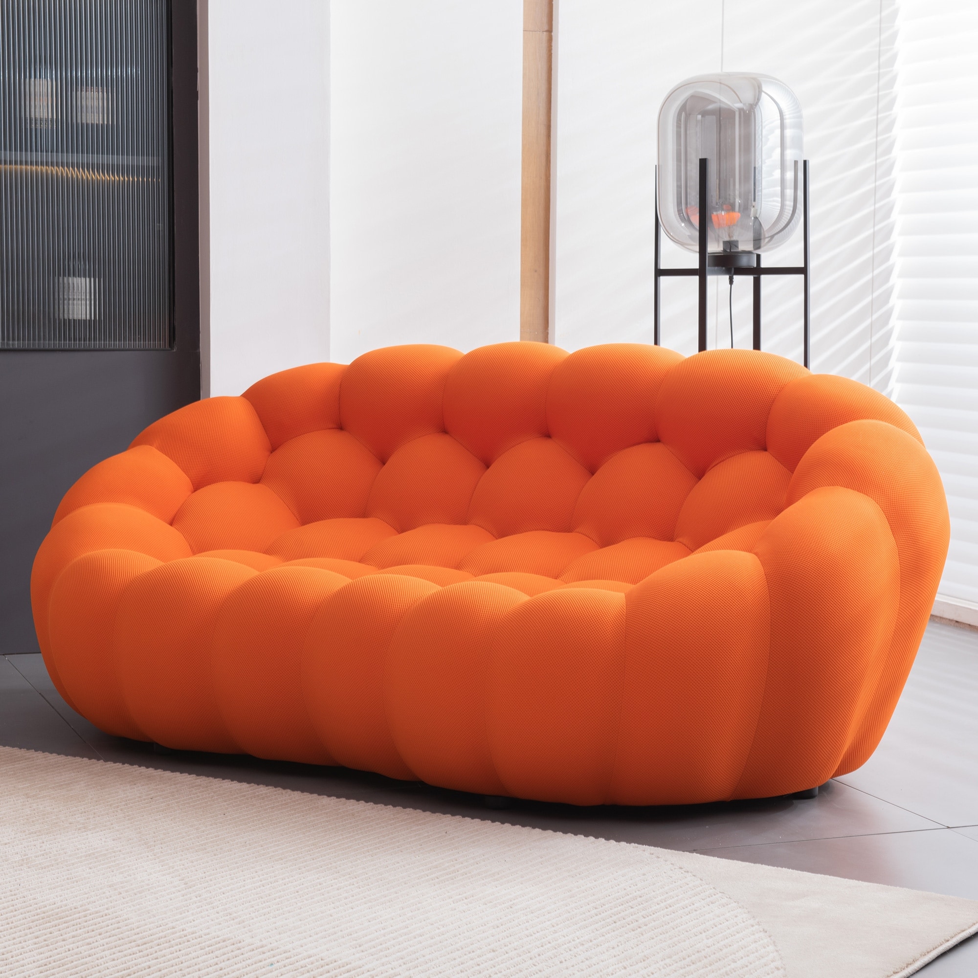 2-Seat Bubble Curved Lazy Sofa Honeycomb Shaped with 3D Textile