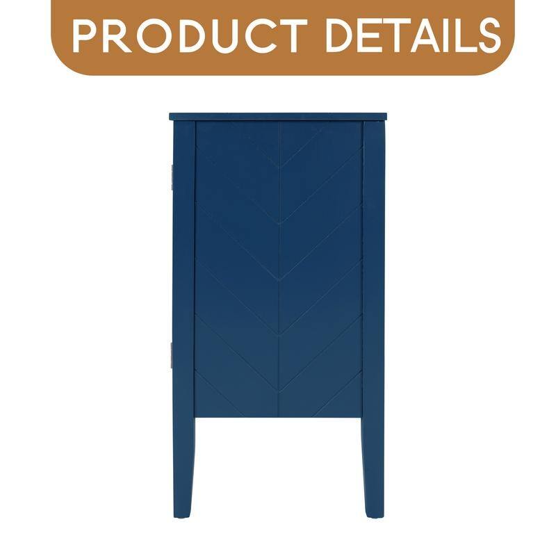 Adjustable Shelf Storage Sideboard with 3 Retro Metal Handles and 4 Pinewood Legs, for Entryway