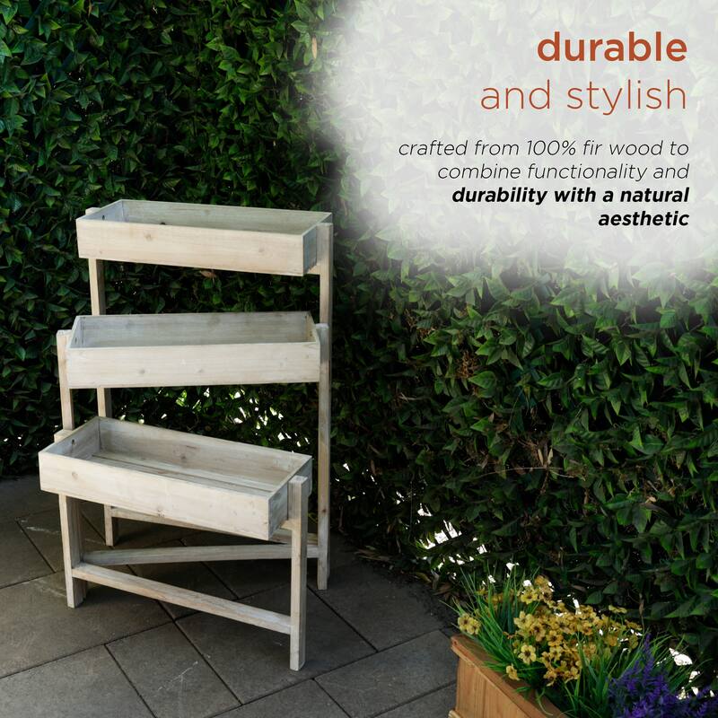 Wooden 3-Tier Movable Shelf Storage Rack