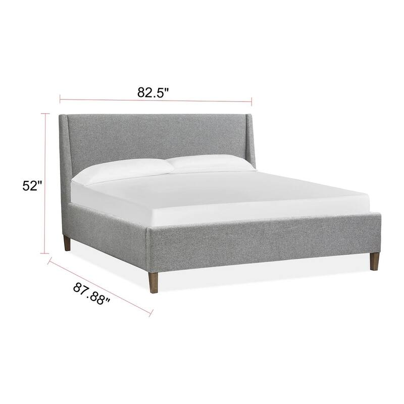 Magnussen Home Lindon Belgian Wheat And Coffee Bean Grey Upholstered Island Bed