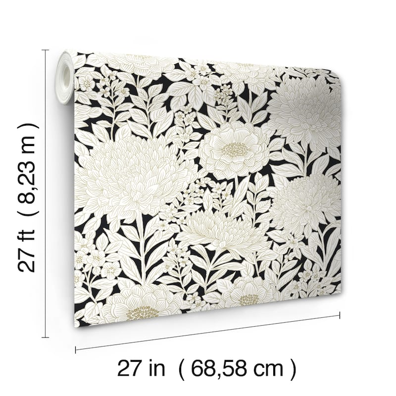 Millau Vinyl Wood Block Blooms Wallpaper 27 in x 27 ft = 60.75 sq ft