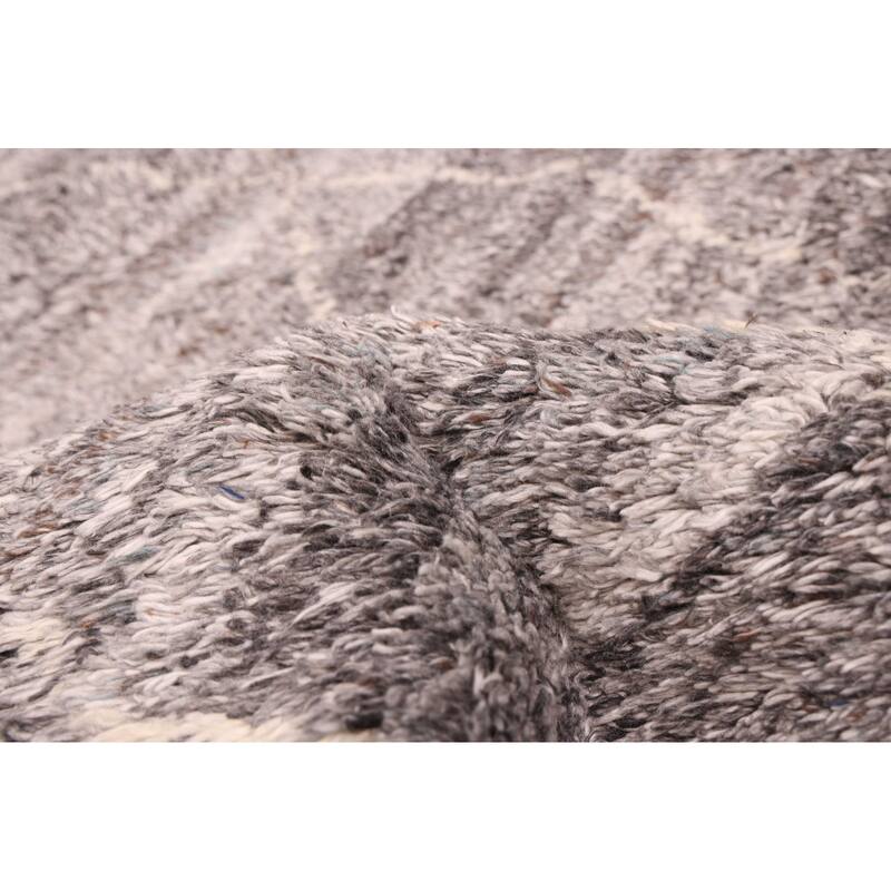 ECARPETGALLERY Hand-knotted Tangier Dark Grey Wool Rug - 4'11 x 8'1