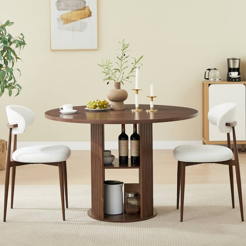 3-Piece Dining Set, 47.24" Round Dining Table with 2 Chairs
