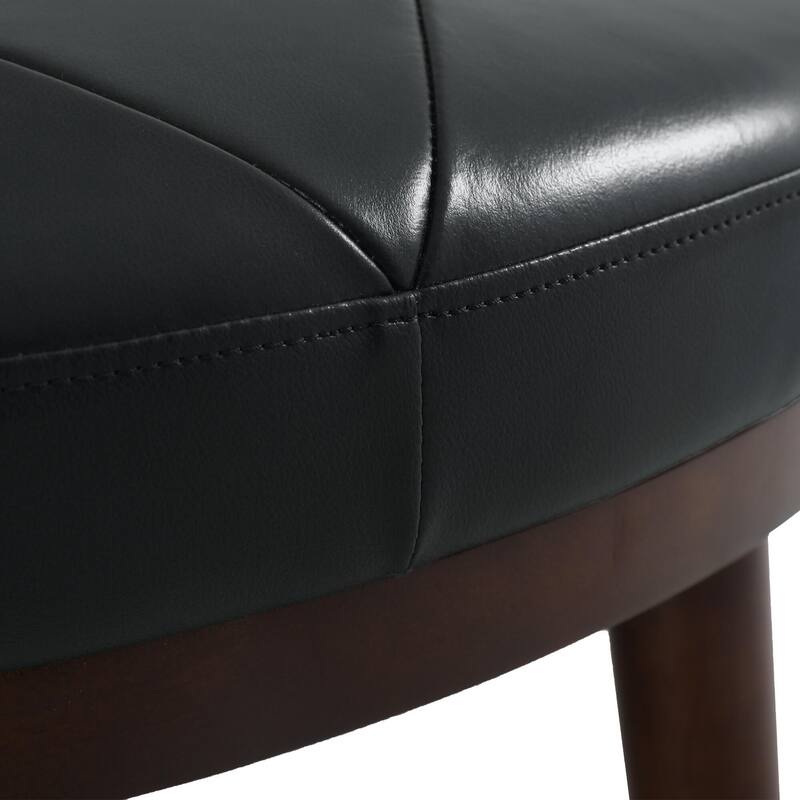 34.5" W Full-Grain Genuine Italian Leather Ottoman Set of 2