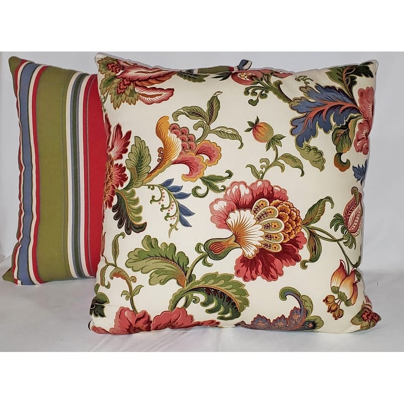 Noblesse 2 Pillow Set Reversible to Matching Stripe - Accent