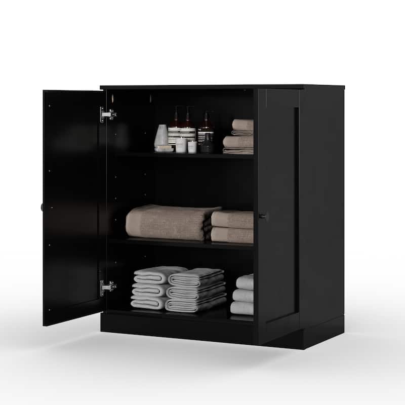 Palace Imports 100% Solid Wood 32" Bathroom Storage Cabinet with Shaker Doors and Adjustable Shelves