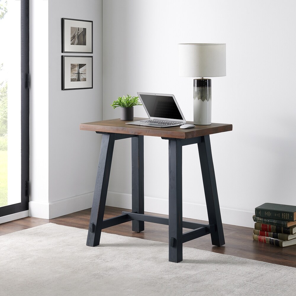 BOLUO Small Computer Desk for Small Spaces Solid Wood Rustic Home