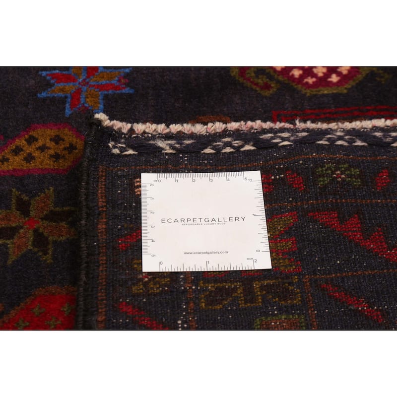 Teimani Navy, Red Rug 3'7" x 6'3" - 3'7 x 6'3
