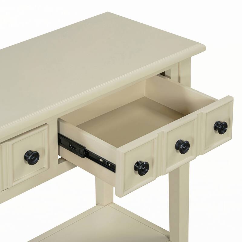 Entryway Table with 2 Drawers(Light Tan)