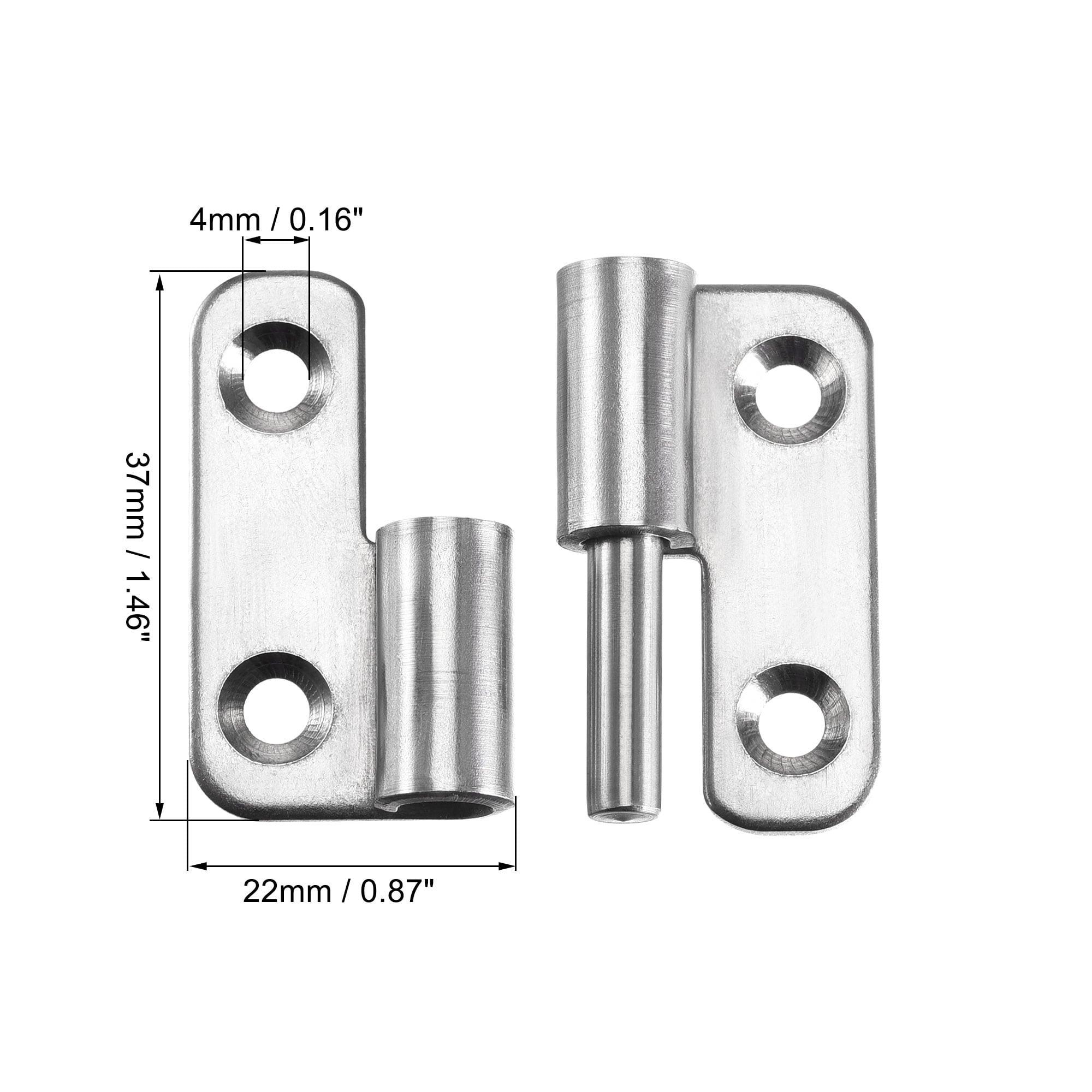 uxcell Lift Off Hinge Left Handedness Mini Stainless Steel Hinge Detachable Slip Joint Small Flag Hinges 75mm Long 50mm Open Width 2pcs