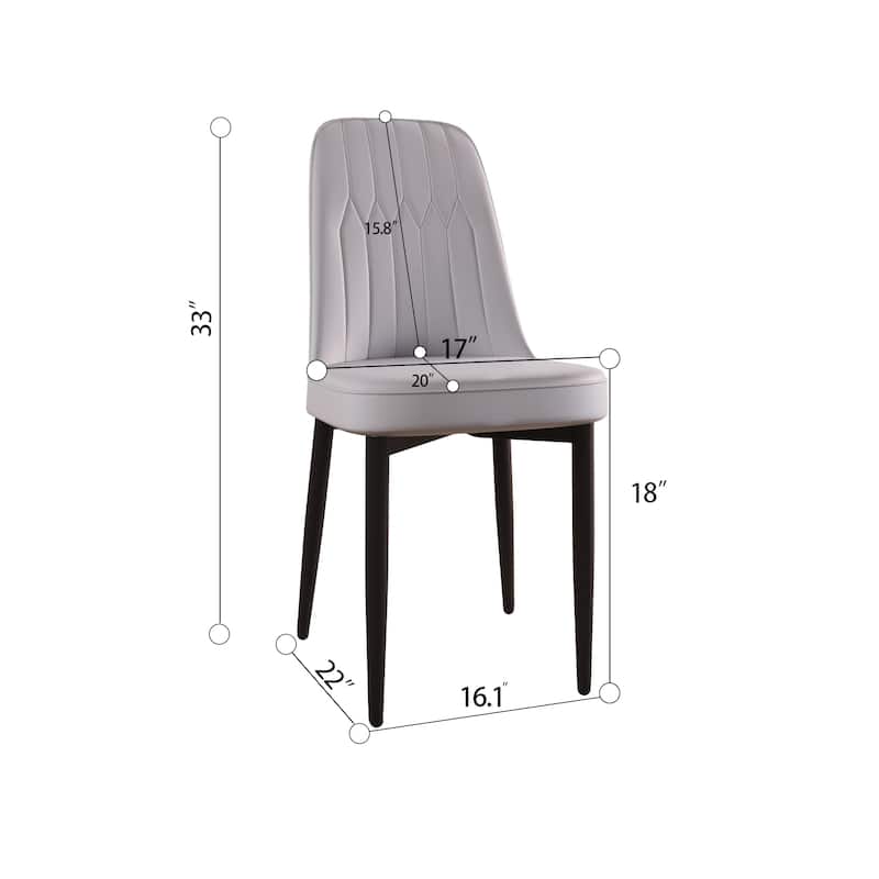 Modern Dining Set with Rectangular Glass Table & PU Upholstered Chairs
