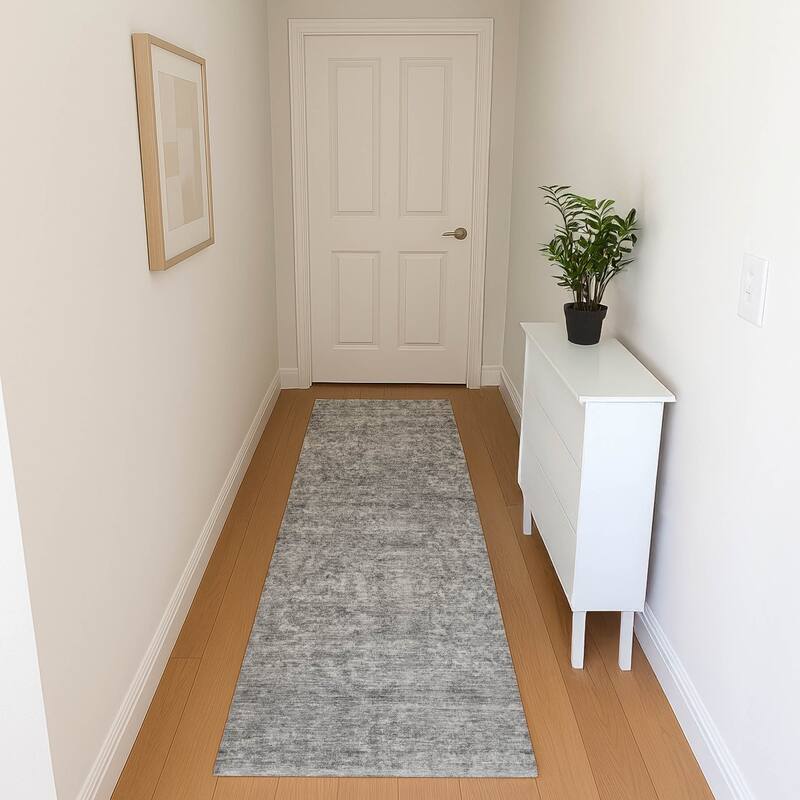 Premium Washable Super Soft Vintage Traditional Mayfield Rug - Gray - 2'3" x 7'6"