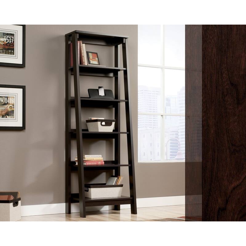 Trestle 5-Shelf Bookcase - Jamocha Wood